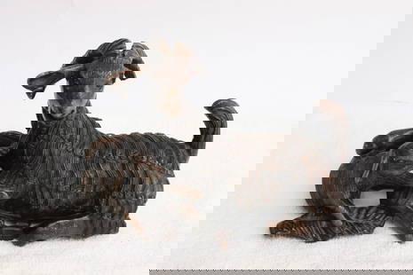 Stone carved deer group, chips: Stone carved deer group, chips, 4.3"H