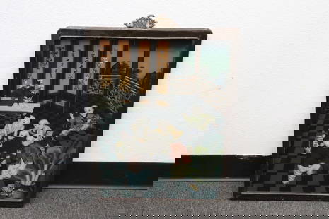 Chinese reverse painted panel: Chinese reverse painted panel, 20.7"x14.8" (F:22.8"x16.8"x0.8")