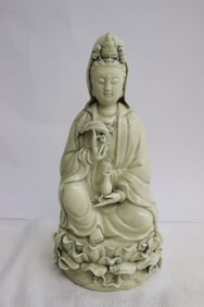 A blanc de shin sculpture of Guanyin