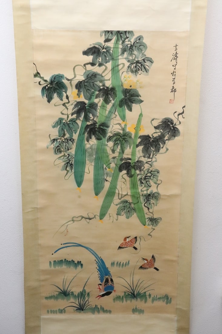 Chinese print scroll: Chinese print scroll, 50.8"x25.25"