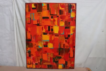 Oil on canvas "abstract", signed