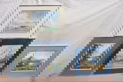 4 watercolors by June Robathan "landscape"