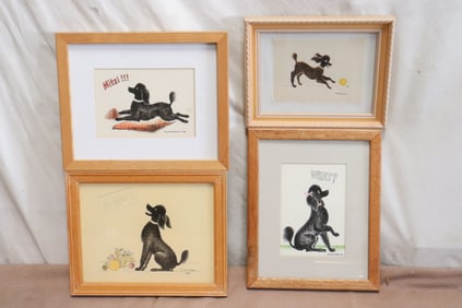 4 framed color pencil drawings by Robert Robathan