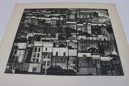 Robert Robathan lithography, signed