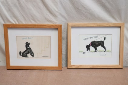 2 pencil drawings "puppy" by Robert Robathan