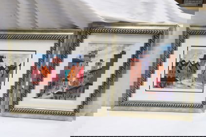 2 signed etching in color by Anatole Krasnyansky