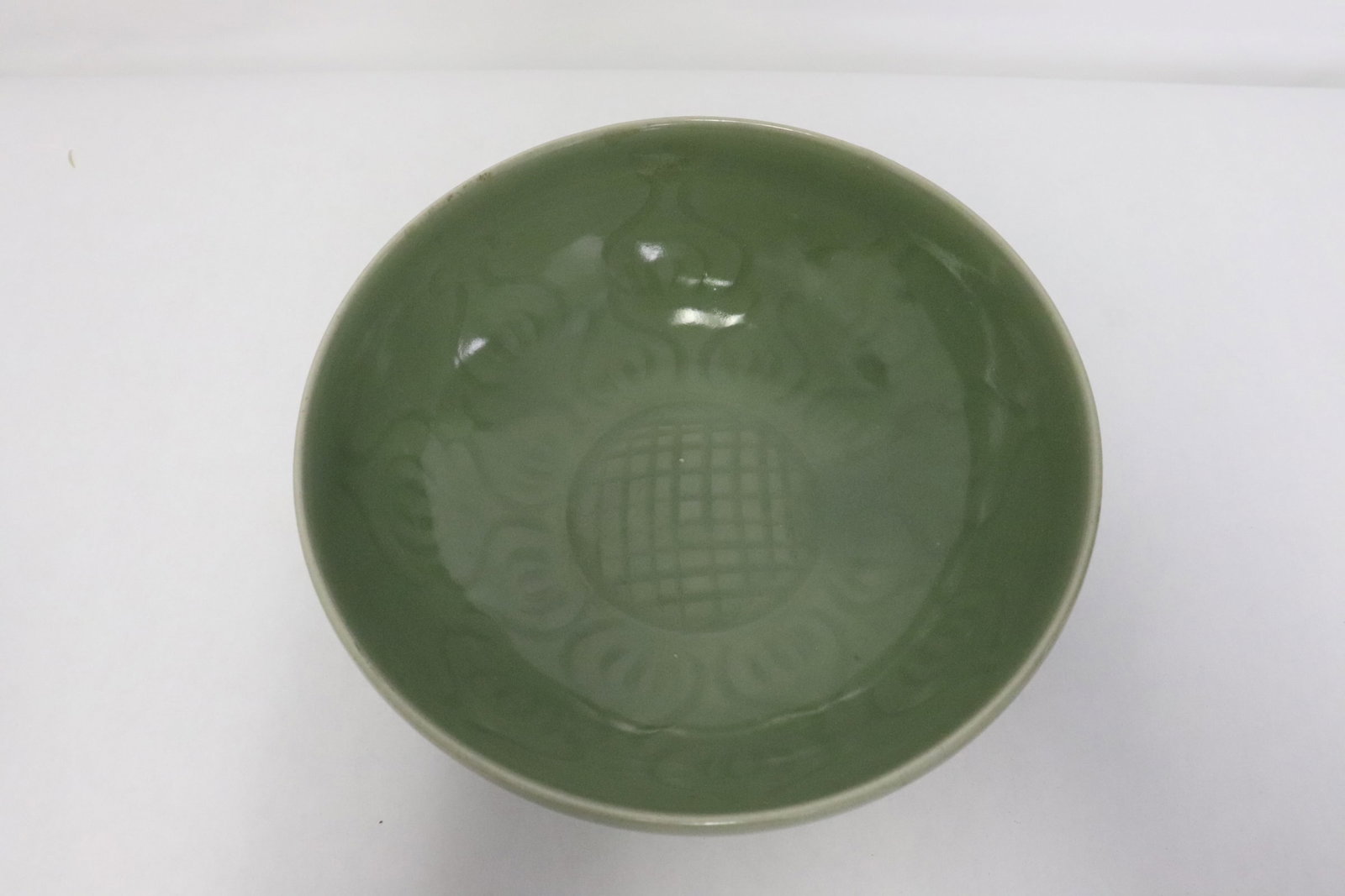 A Chinese celadon bowl: A Chinese celadon bowl, 3"x7.4"dia