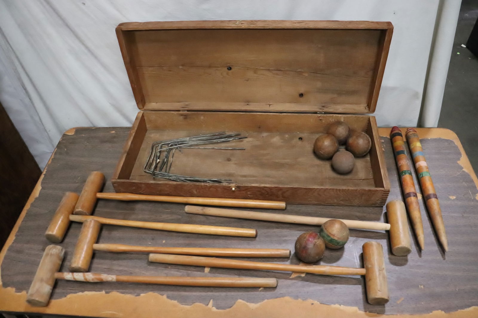 Antique wooden croquet set for 6 players (1 of 6)