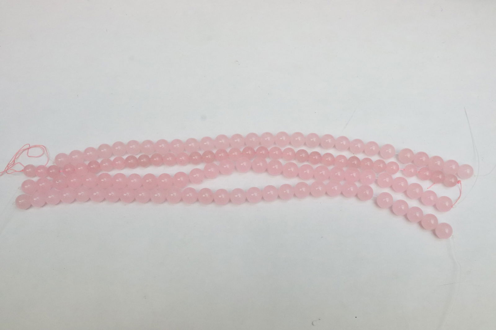 4 strands rose quartz bead necklaces, need clasp (1 of 8)