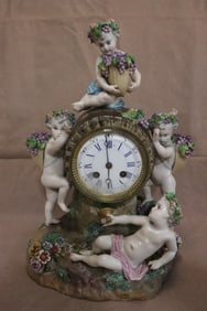 highly important 19th c. porcelain clock by Meissen