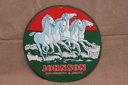 Enamel on metal advertising sign