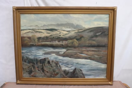 Paul Lauritz oil on canvas "coastal scene"