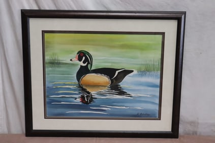 Robert Robathan watercolor on paper "wood duck"