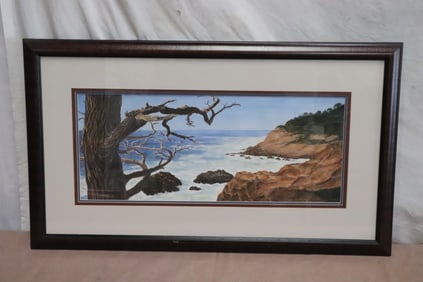watercolor on paper "Cypress point vista" by June Robathan