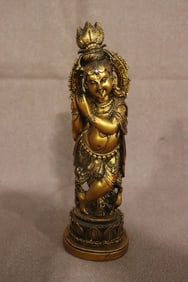 South Asian giltwood sculpture of deity
