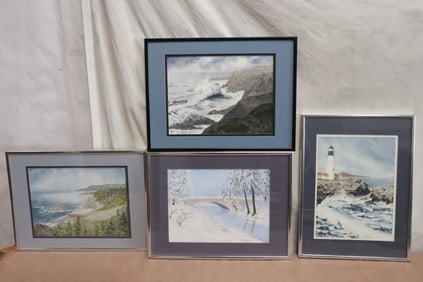 4 beautiful watercolor paintings by June Robathan