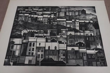 Robert Robathan lithograph "hillside", signed