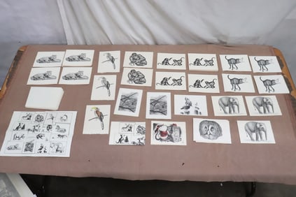 ~ 50 lithograph greeting cards by Robert Robathan