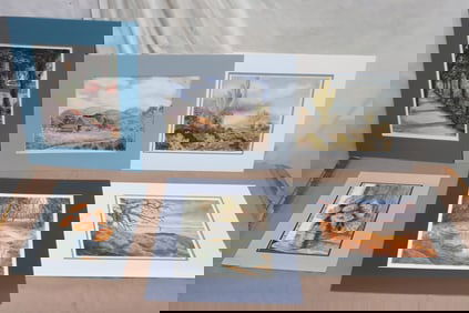 6 watercolor panels by June Robathan