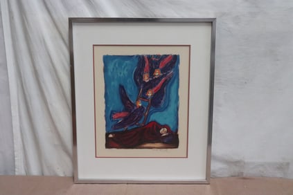 Nissan Engel etching in color, ed 163/200