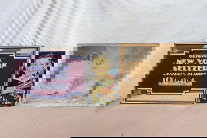 2 advertisement panels, & a vintage photo w/ Marilyn Monroe