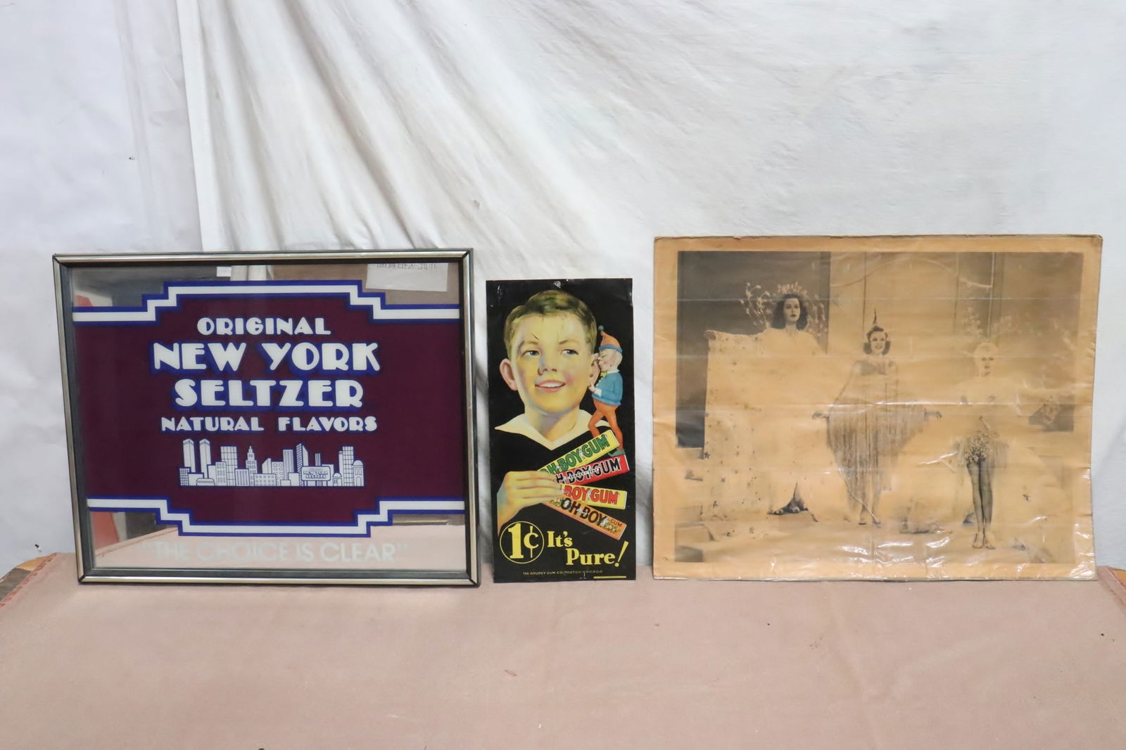 2 advertisement panels, & a vintage photo w/ Marilyn Monroe (1 of 9)