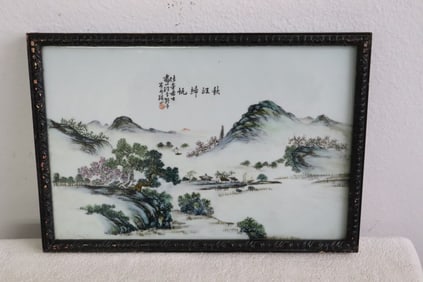 Chinese antique hand painted porcelain plaque