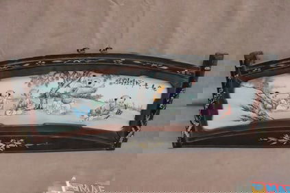 Chinese vintage framed porcelain plaque