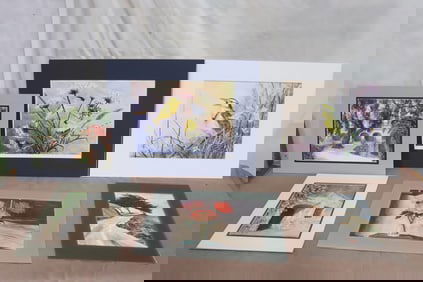 6 watercolor panels by June Robathan