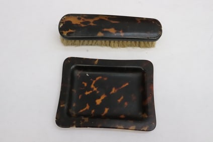 Tortoise shell like tray and brush