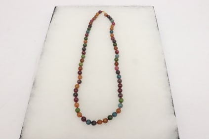 Fine multi-color tourmaline bead necklace