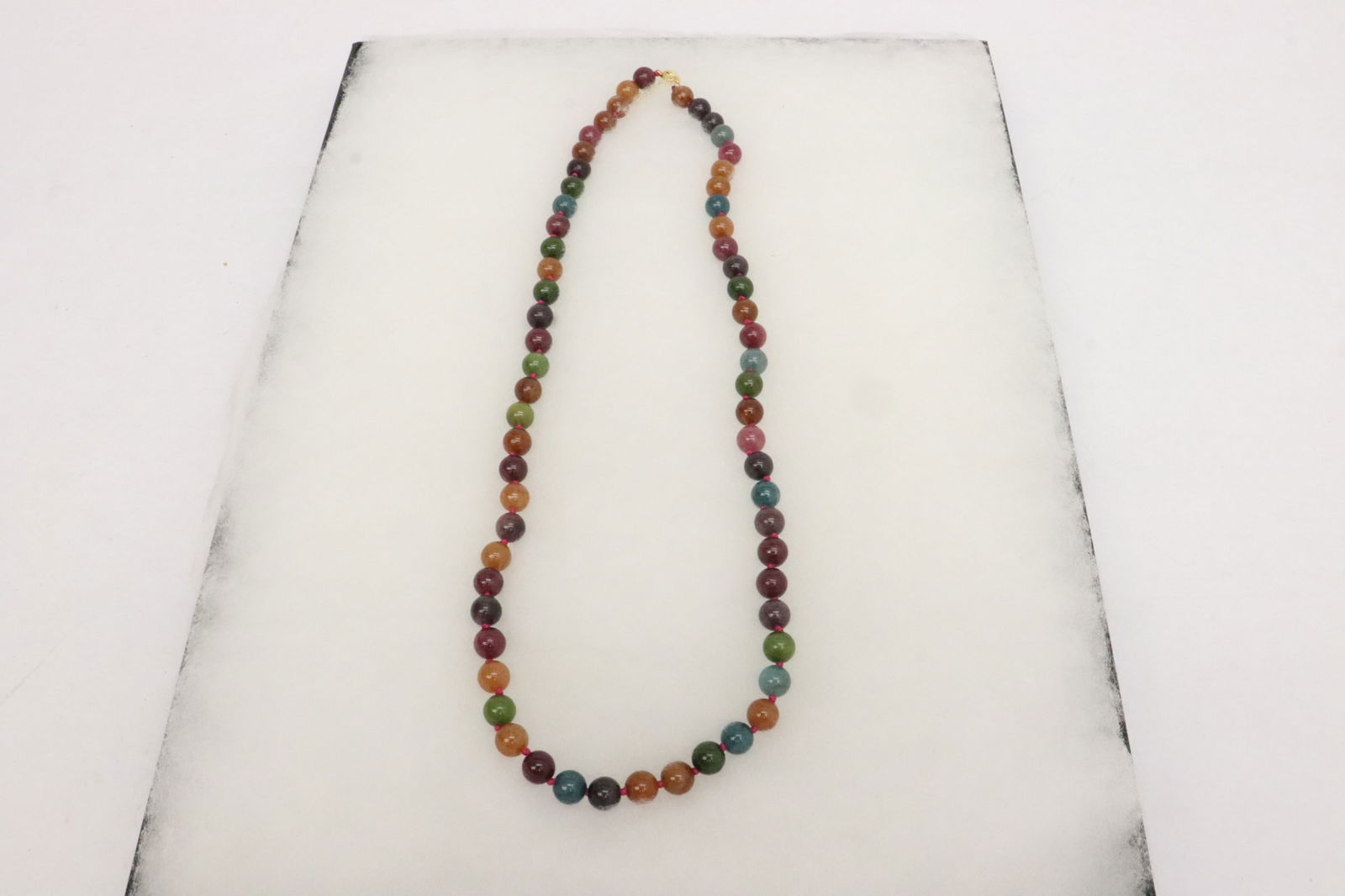 Fine multi-color tourmaline bead necklace (1 of 8)