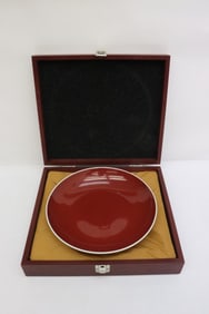 Chinese red glazed porcelain plate