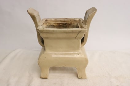 Chinese white porcelain handled censer