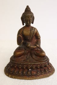 19th/20th c. bronze sculpture of seated Buddha