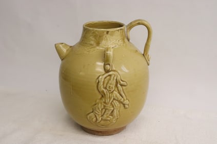 Chinese Tang earthenware wine server, c800AD