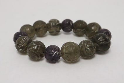 A carved crystal bracelet
