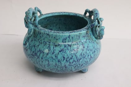 Chinese blue on blue porcelain censer