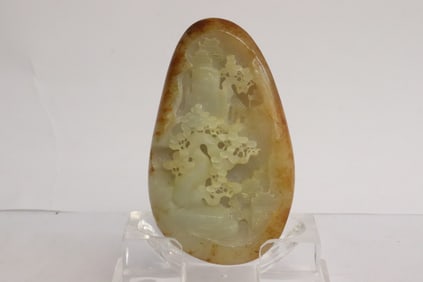 A stone carved boulder