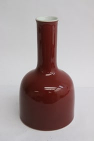 Chinese red glazed porcelain vase
