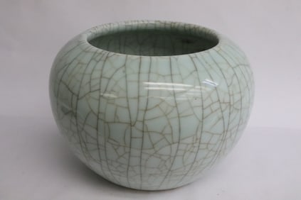 Large celadon crackleware porcelain censer