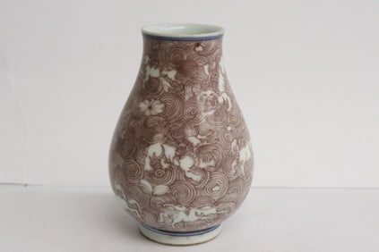 Unusual purple and white porcelain jar