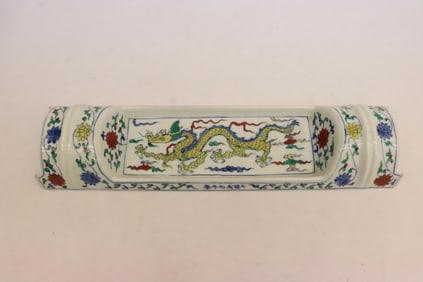 Chinese doucai porcelain brush rest/ brush wash