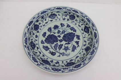 Blue and white porcelain charger