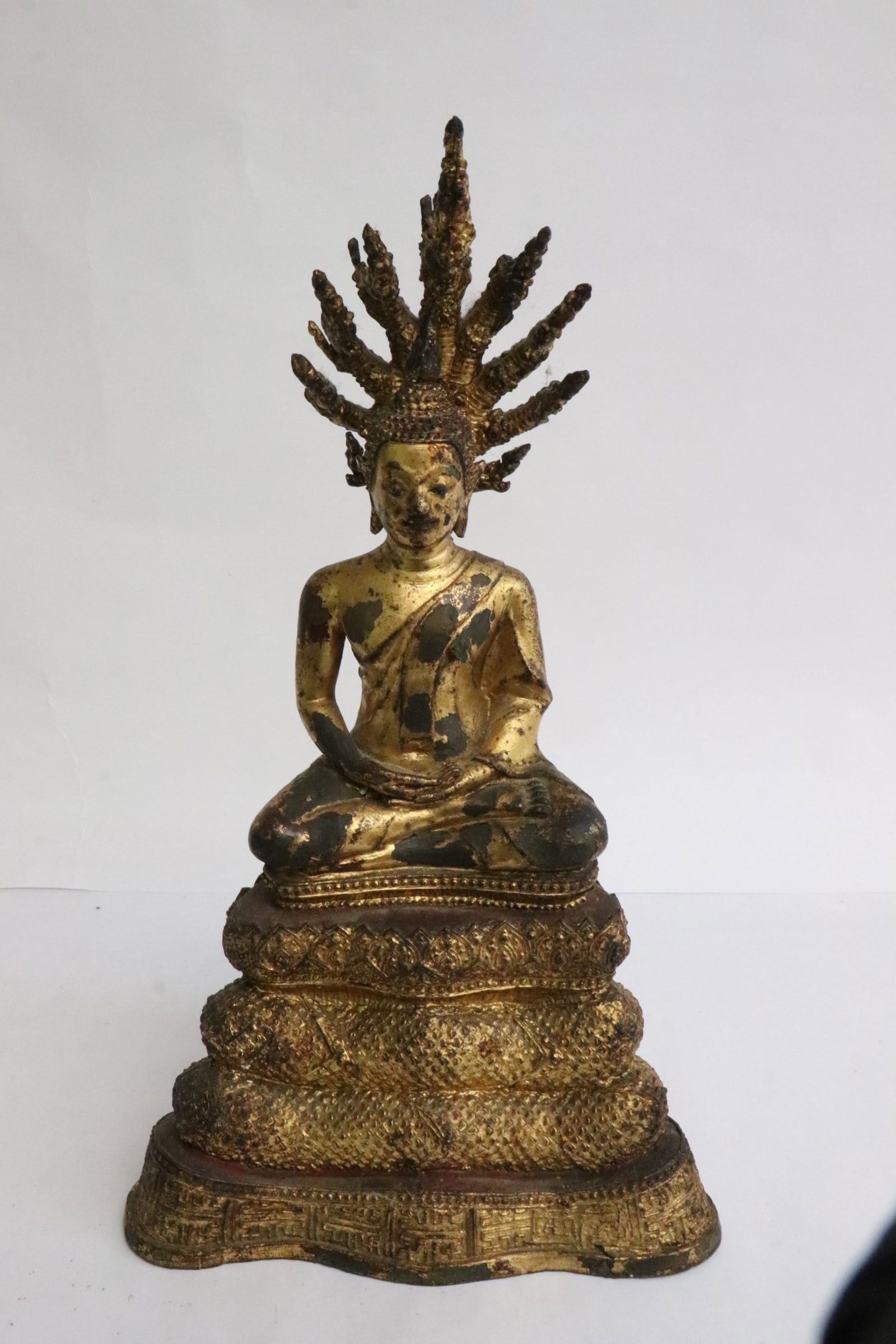 Fine gilt bronze sculpture of deity: Fine gilt bronze sculpture of deity, 11.15"H