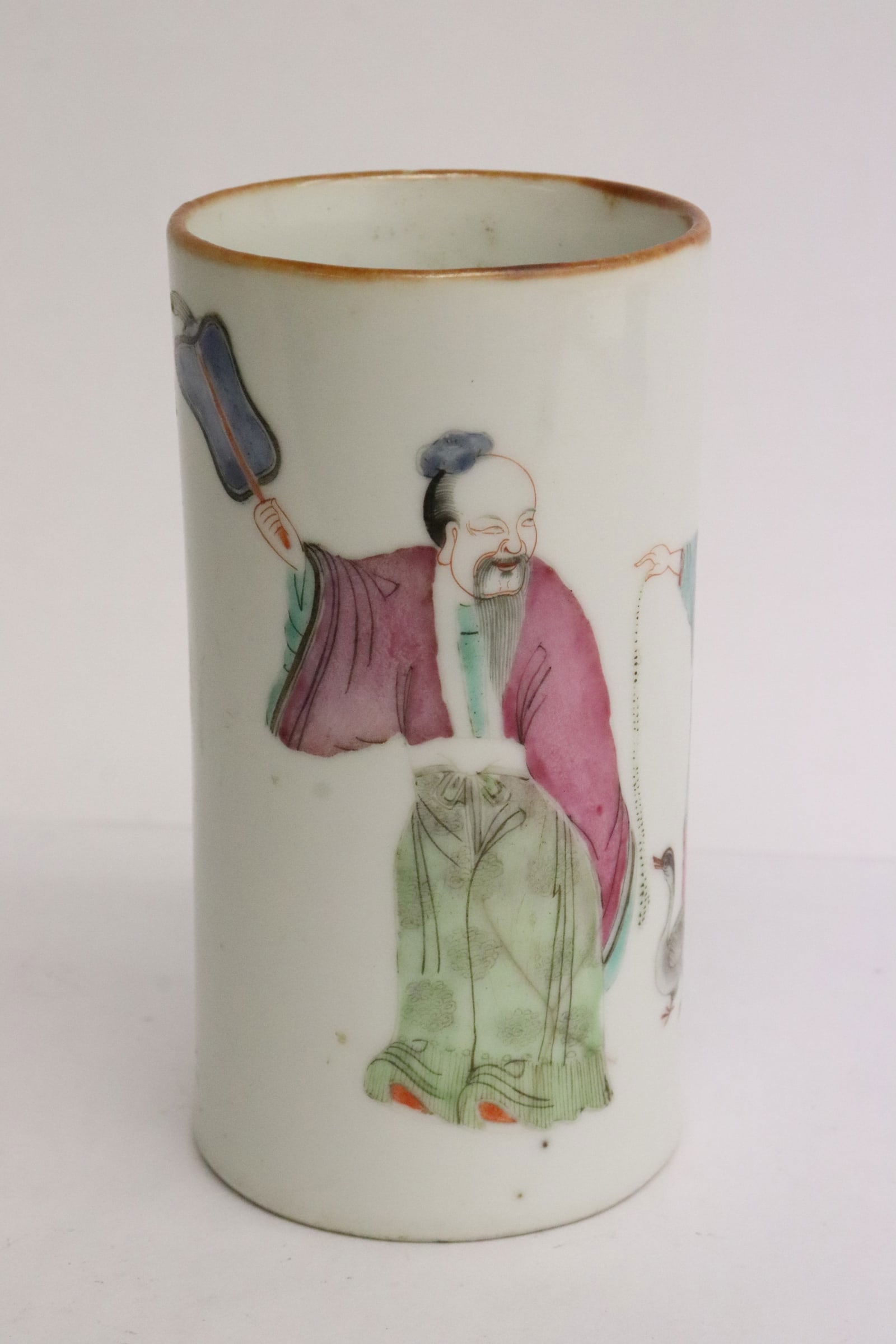 A late 19th century Chinese porcelain brush holder (1 of 8)