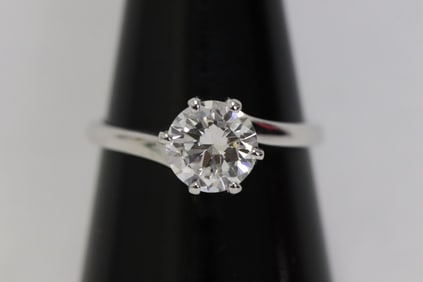 14K W/G 1.36ct D/SI1 diamond ring w/ GIA certificate