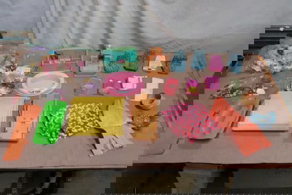 Lot of Barbie doll shoes, accessories, furniture, & misc.