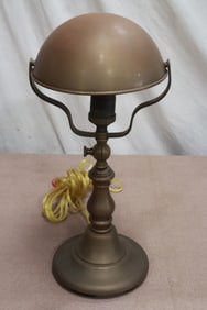cast iron weighted base, copper shade table lamp