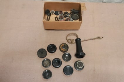 Lot of old phone Bakelite parts